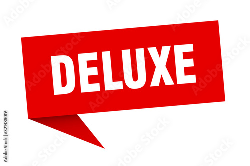 deluxe speech bubble. deluxe ribbon sign. deluxe banner