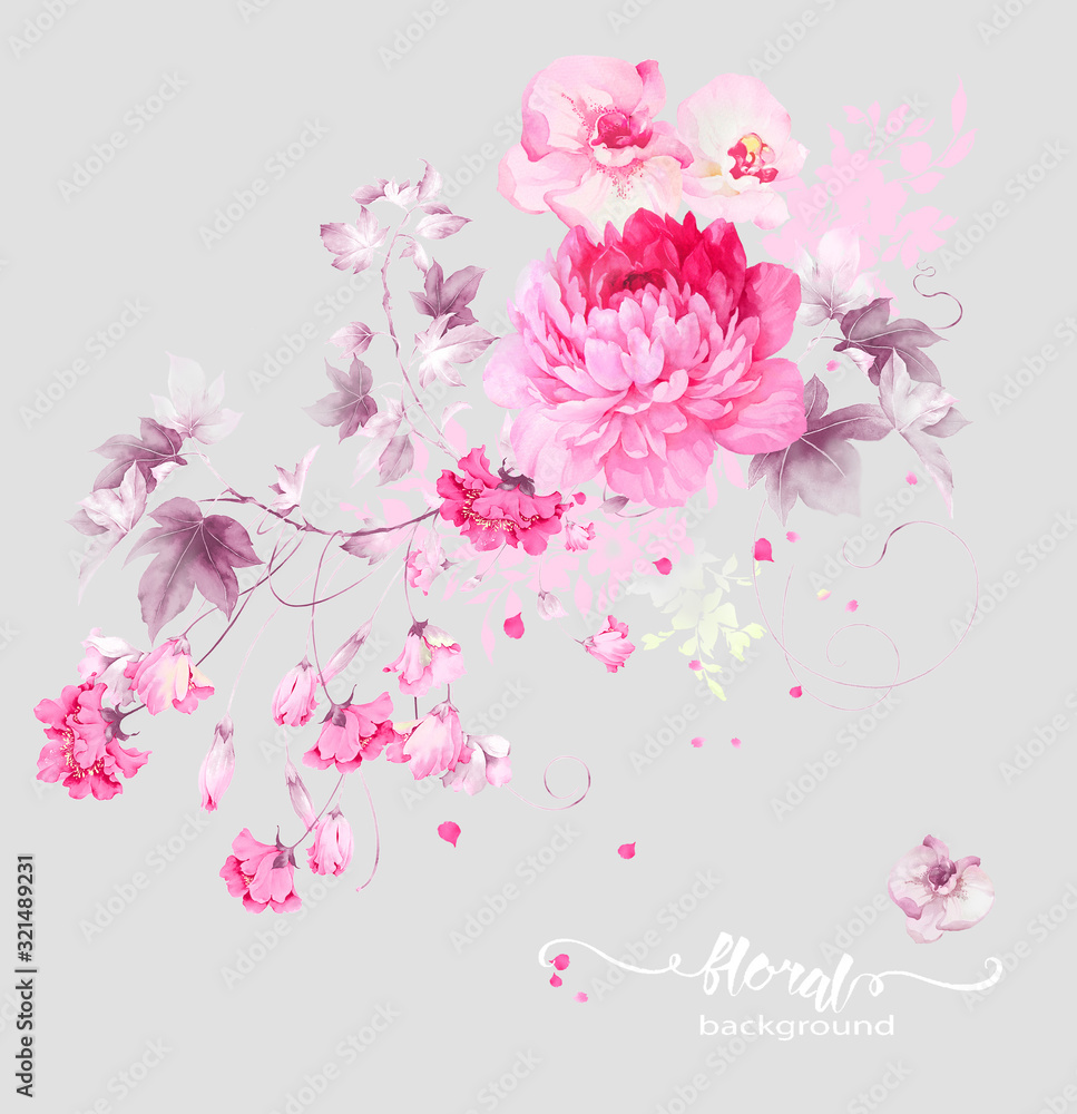 Watercolor flowers set,It's perfect for greeting cards,wedding invitation, wedding design,birthday and mothers day cards