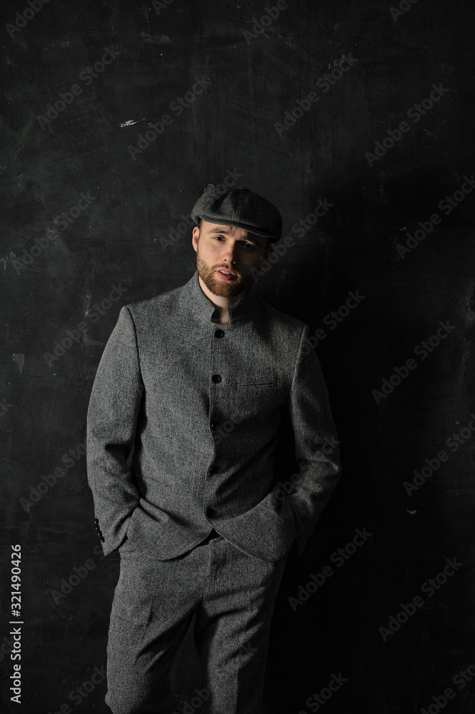Studio portrait of bearded man. Studio portrait of bearded man.