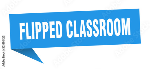 flipped classroom speech bubble. flipped classroom ribbon sign. flipped classroom banner