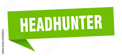 headhunter speech bubble. headhunter ribbon sign. headhunter banner