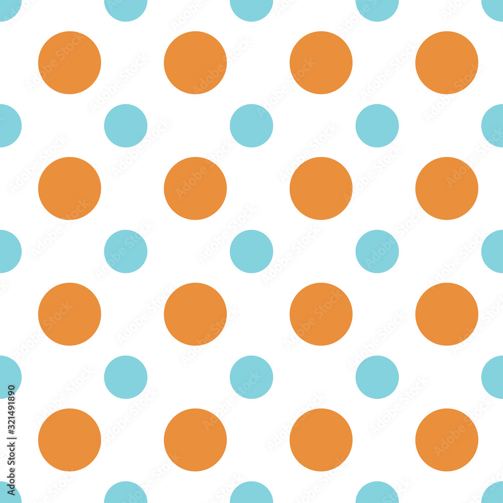 A simple retro colored repeating circle seamless pattern background. A simple retro colored repeating circle seamless pattern background.