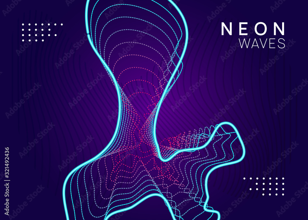 Music poster. Dynamic fluid shape and line. Curvy concert invitation design. Neon music poster. Electro dance dj. Electronic sound fest. Club event flyer. Techno trance party. Music poster. Dynamic fluid shape and line. Curvy concert invitation design. Neon music poster. Electro dance dj. Electronic sound fest. Club event flyer. Techno trance party.