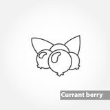 black currant vector line icon on white background