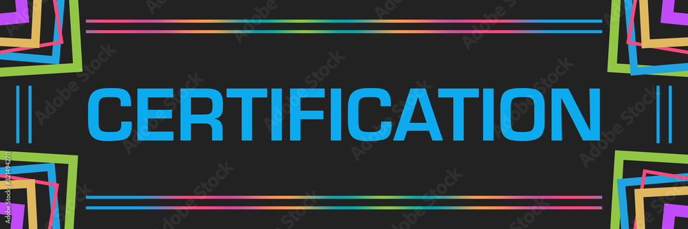 Obraz premium Certification Dark Colorful Random Borders Horizontal 