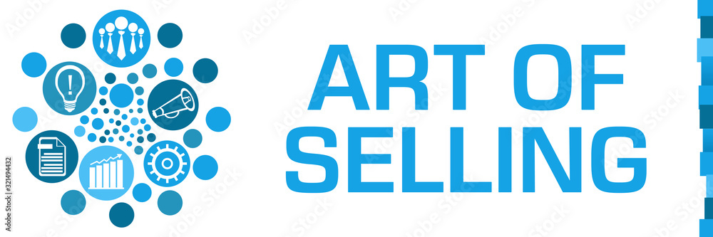 Art Of Selling Blue Dots Circular Business Symbols Left Art Of Selling Blue Dots Circular Business Symbols Left