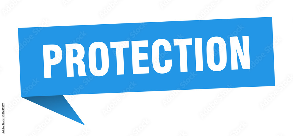 protection speech bubble. protection ribbon sign. protection banner