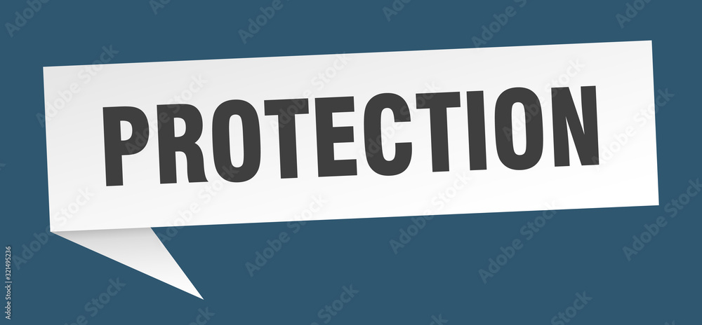 protection speech bubble. protection ribbon sign. protection banner