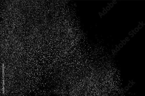 Grain abstract texture isolated on black background. Noise design element. Distress overlay textured. Vector illustration,eps 10.