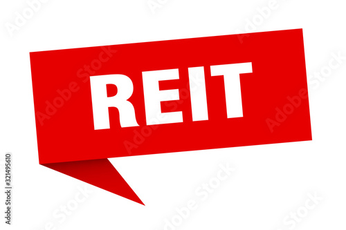 reit speech bubble. reit ribbon sign. reit banner