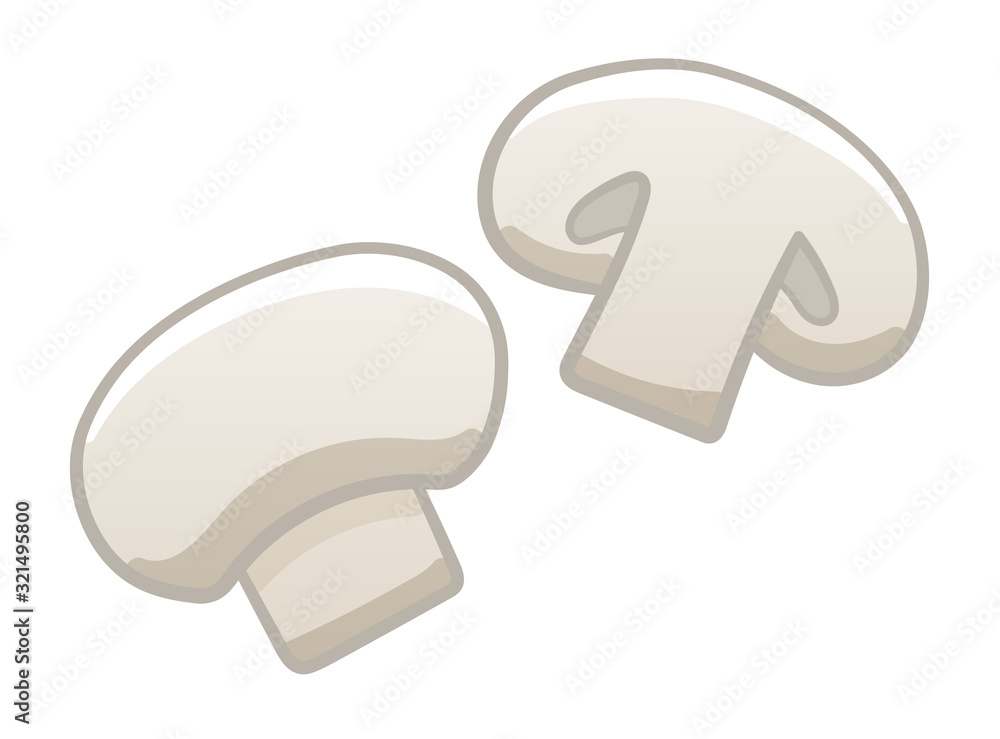 Cartoon style isolated champignon on white background Cartoon style isolated champignon on white background