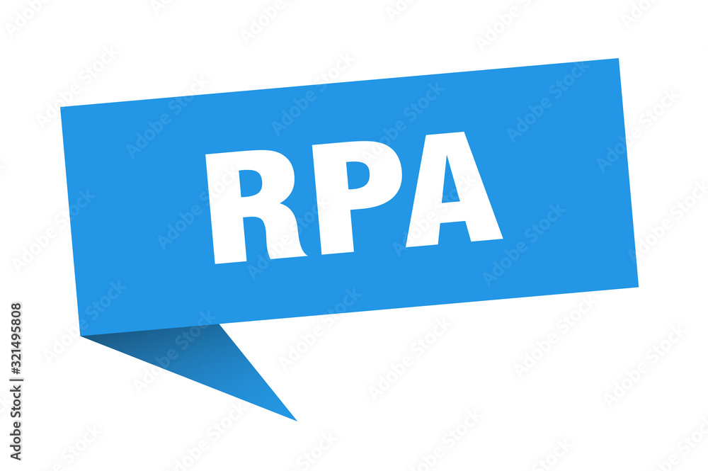 rpa speech bubble. rpa ribbon sign. rpa banner rpa speech bubble. rpa ribbon sign. rpa banner