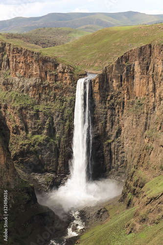 Maletsunyane Waterfall in Lesotho Africa Vertical 