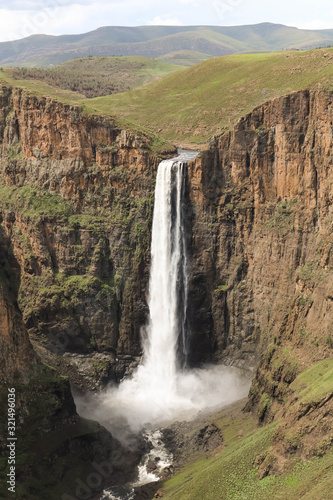 Maletsunyane Waterfall in Lesotho Africa  Vertical 