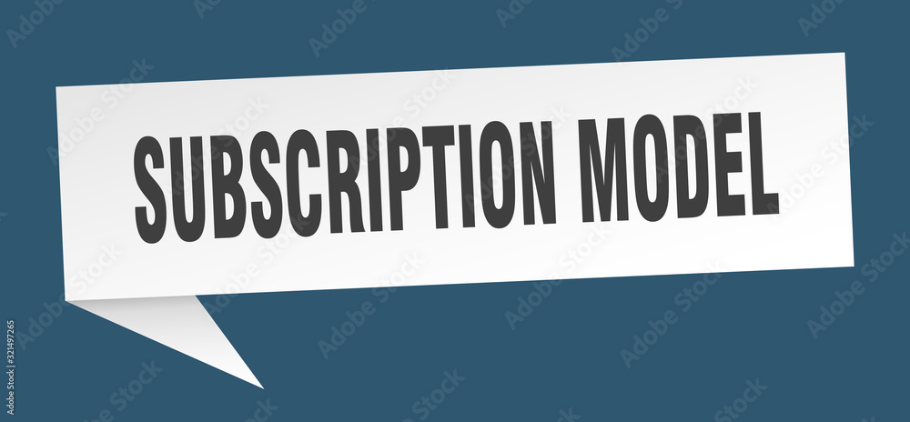 subscription model speech bubble. subscription model ribbon sign. subscription model banner