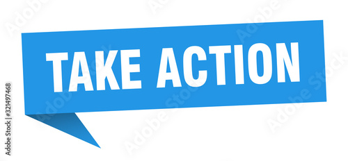 take action speech bubble. take action ribbon sign. take action banner