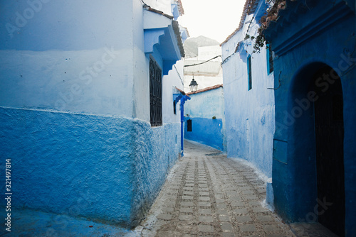 Beautiful blue medina city in Morocco, North Africa © SL