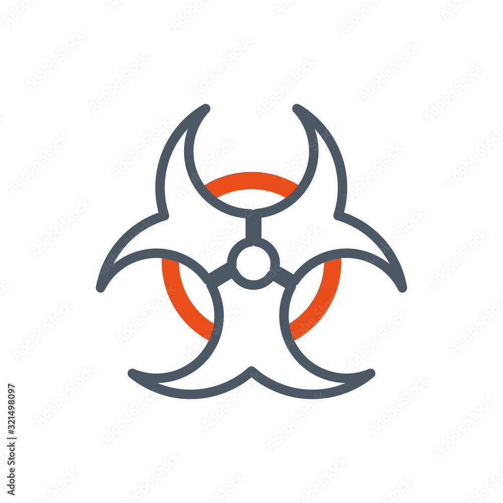 Isolated black and orange biohazard vector design Isolated black and orange biohazard vector design