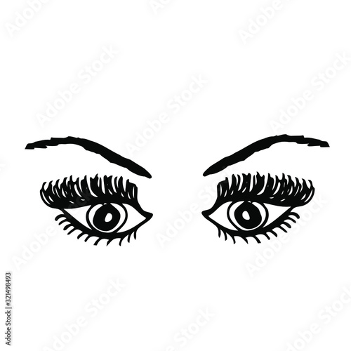  Vector illustration. Close-up of abstract funny cartoon eyes. Cover design, clothes print.