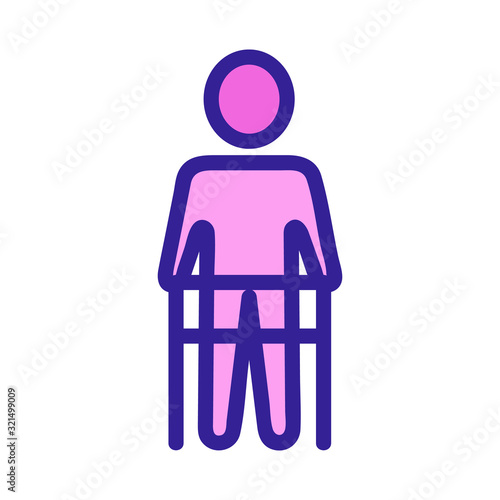old man icon vector. Thin line sign. Isolated contour symbol illustration