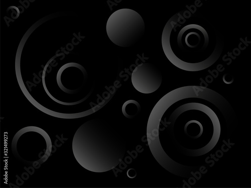 Abstract illustration, gradient circles on a black background.