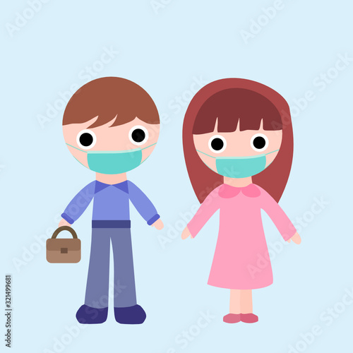 Couples wear masks to protect against dust and viruses.