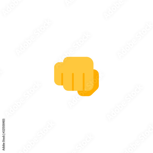 Oncoming fist vector flat icon. Isolated boxing fist emoji illustration 