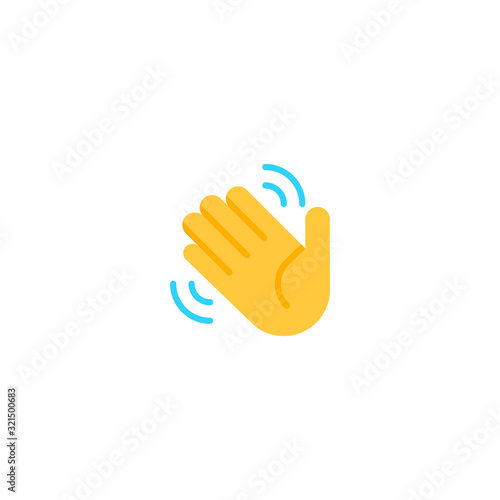 Waving hand vector flat icon. Isolated hello, hi, bye hand gesture emoji illustration 