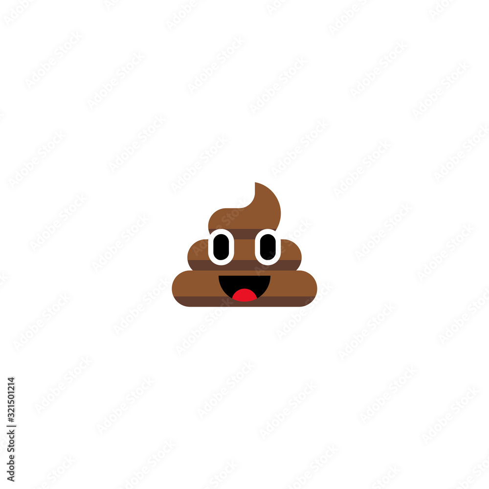Pile of Poo vector flat icon. Isolated Shit, Poo face emoji illustration 