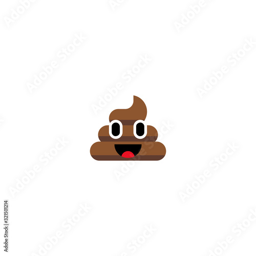 Pile of Poo vector flat icon. Isolated Shit, Poo face emoji illustration 
