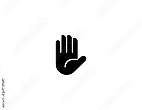 Raised Hand vector flat icon. Isolated hello, hi, bye hand emoji illustration