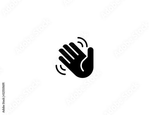 Waving hand vector flat icon. Isolated hello, hi, bye hand gesture emoji illustration