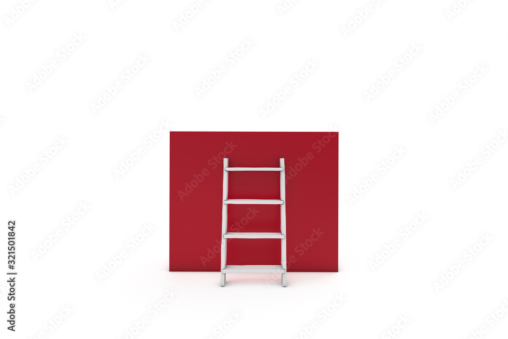 Concept of Ladder to Box on White