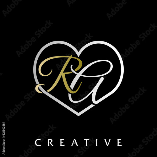 ra love logo design vector