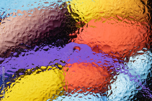 Abstract background. Bubbles of water and oil.