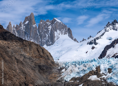 Glacier, Fitz Roy Trek, El Chalten, Patagonia, Argentina