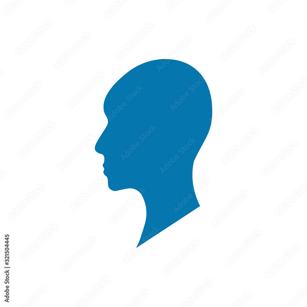 Side view silhouette of a bald gender neutral head