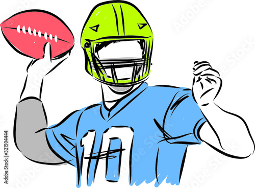 football player throwing ball vector illustration