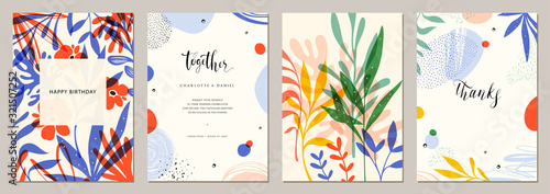 Set of abstract creative universal artistic templates. Good for poster, card, invitation, flyer, cover, banner, placard, brochure and other graphic design.