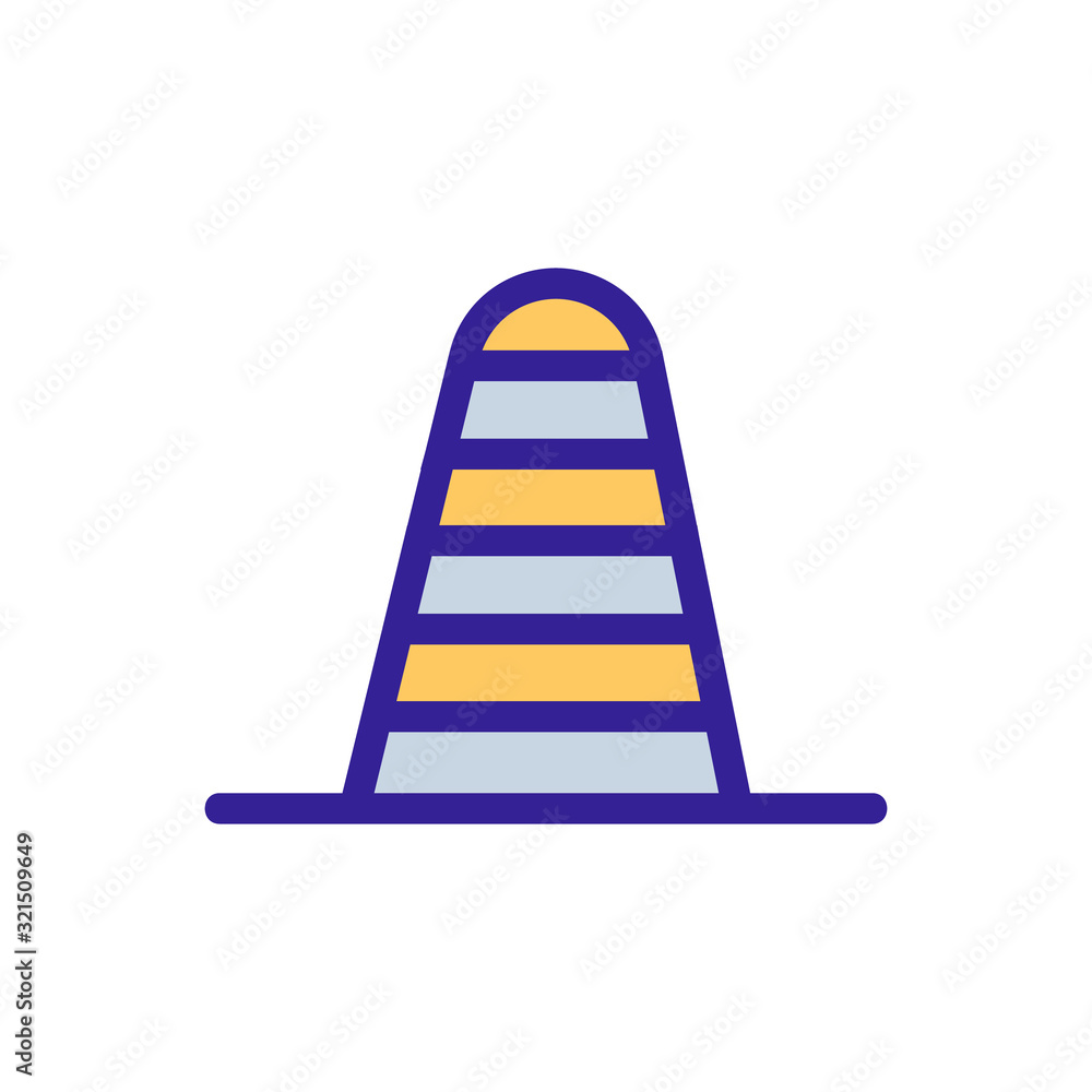Cone road icon vector. Thin line sign. Isolated contour symbol illustration Cone road icon vector. Thin line sign. Isolated contour symbol illustration
