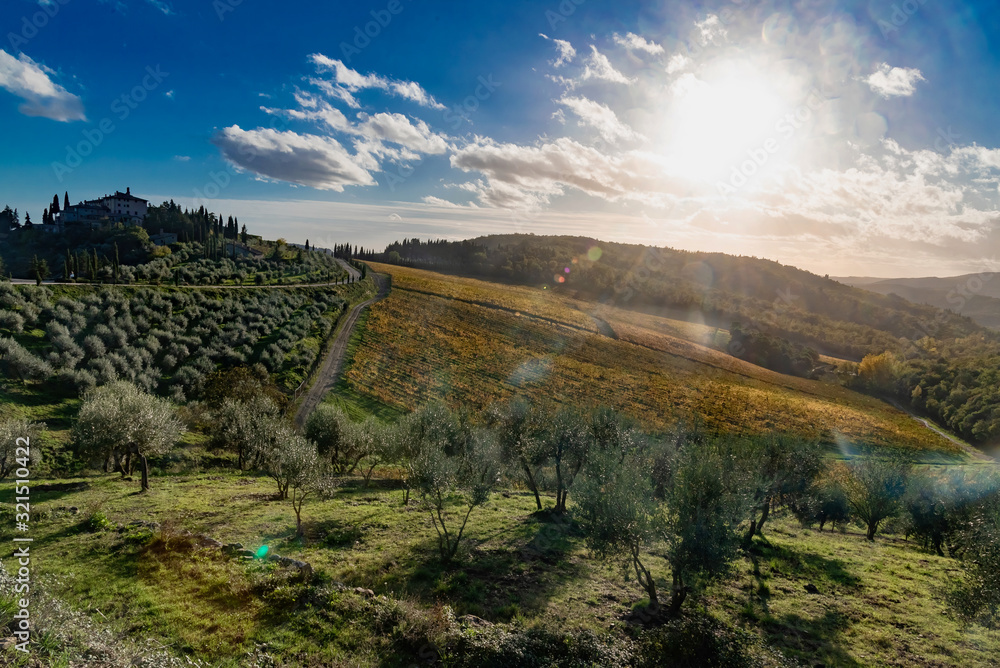 panorama of chianti in Tuscany during spring