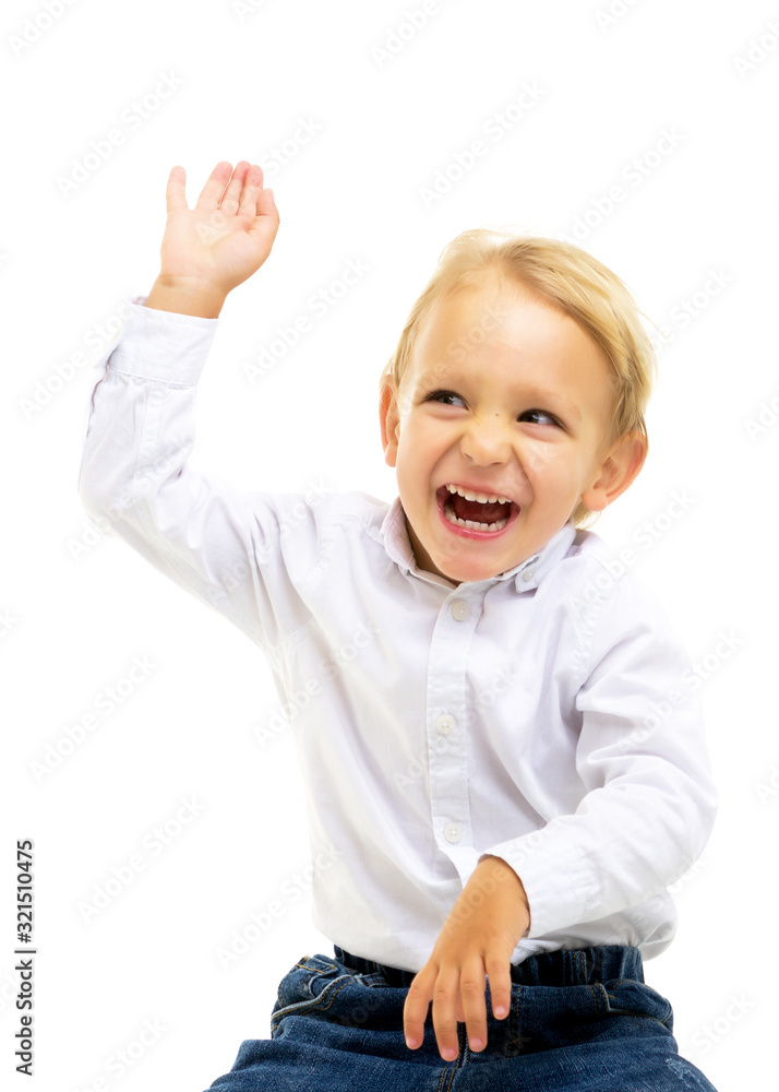 Handsome little boy laughing.The concept of a happy childhood Handsome little boy laughing.The concept of a happy childhood