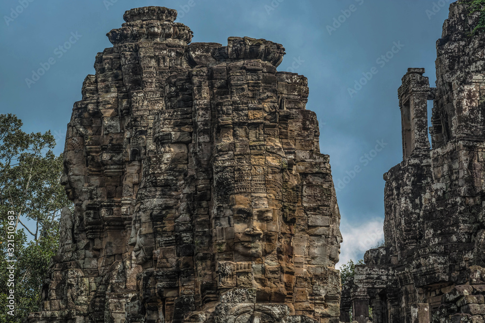 The face of the Temple of Bayon Nakhon Thom Cambodia 