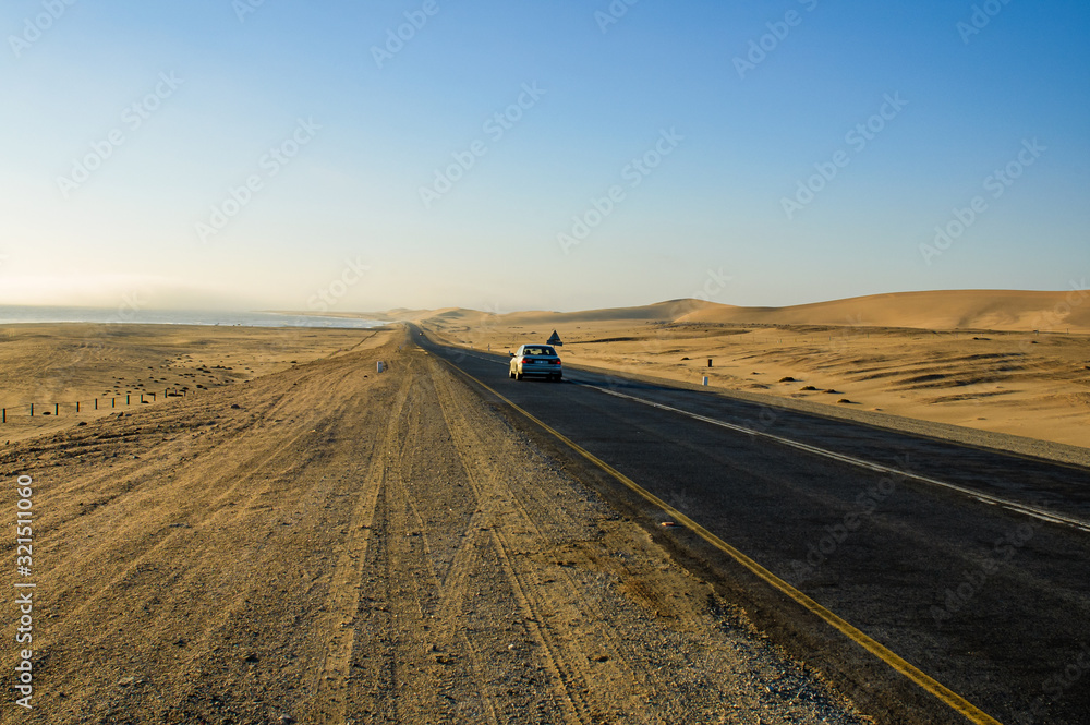 road in the desert namibia coast