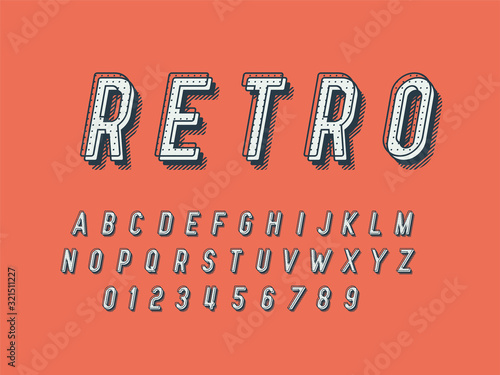 Stylish trendy logotype Retro Bar. 3D colorful Font