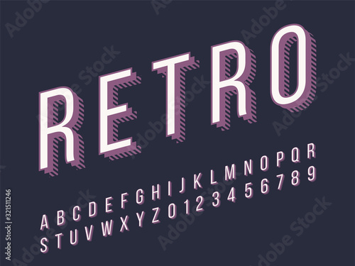 Stylish trendy logotype Retro Bar. 3D colorful Font