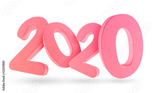 2020 years. 3d render