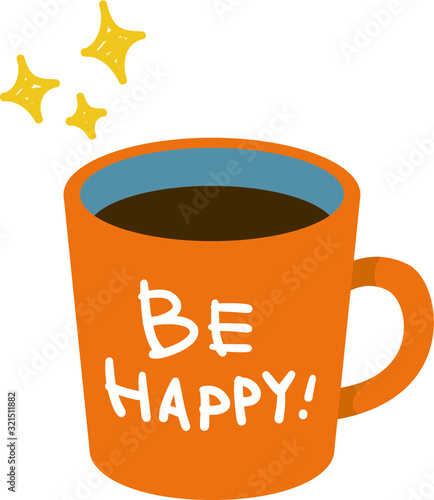 メッセージ入りマグカップ Be happy