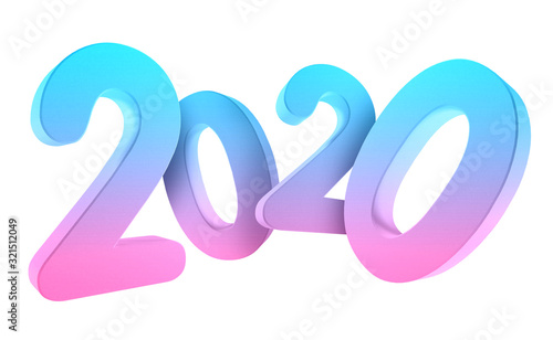 2020 isolated 3d render