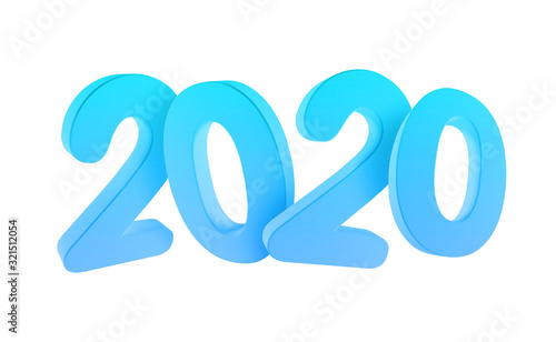 2020 new year. 3d render